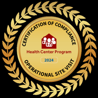 2024 Operational Site Visit Badge awarded to Aza Health by HRSA to honor a steadfast commitment to compliance, quality, and the mission of the Health Center Program.